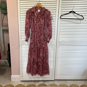 Misa long sleeve long paisley dress. Worn once